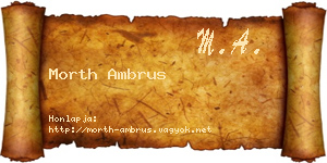Morth Ambrus névjegykártya